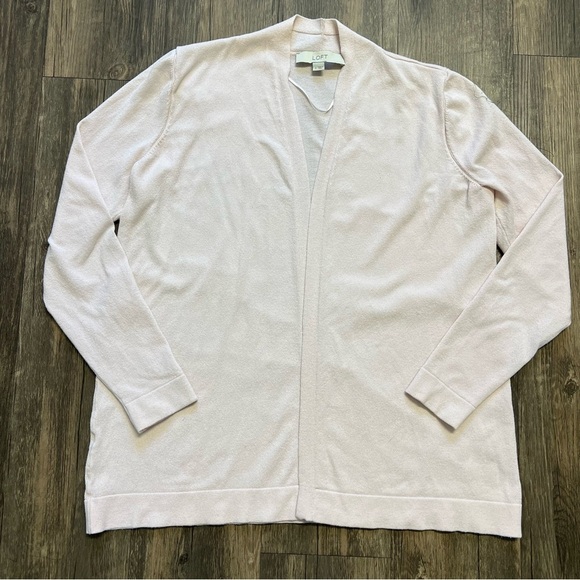 LOFT Open Front Long Sleeves Short Lightweight Knit Cardigan Soft Pink Casual S - Picture 5 of 10